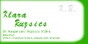 klara ruzsics business card