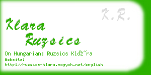 klara ruzsics business card